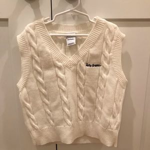 Urban outfitters iets frans sweater vest, white, size medium